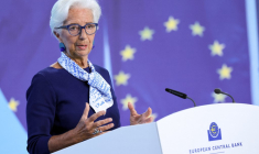 Christine Lagarde à Francfort, en Allemagne, le 24 juillet 2025. ( AFP / DANIEL ROLAND )