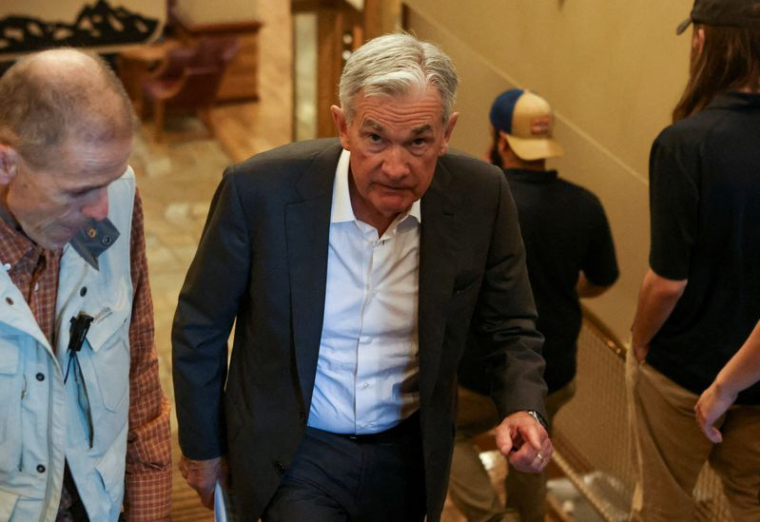 Le président de la Réserve fédérale Jerome Powell au symposium économique de Jackson Hole