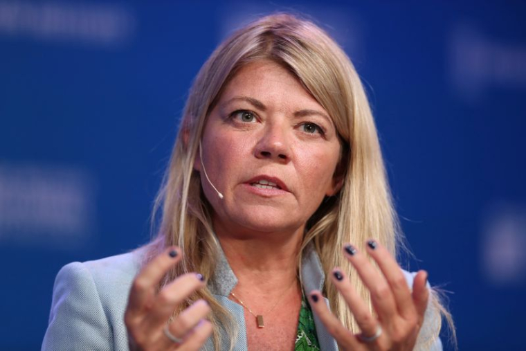 Virginie Morgon lors d'une conférence en Californie