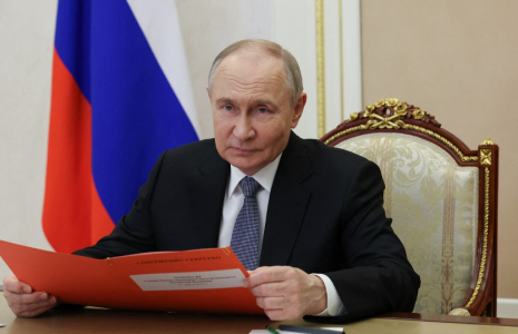 Vladimir Poutine à Moscou, en Russie, le 25 avril 2025. ( POOL / SERGEI ILYIN )