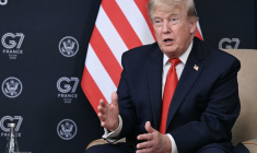 Donald Trump à Évian, le 16 juin 2026. ( AFP / MANDEL NGAN )