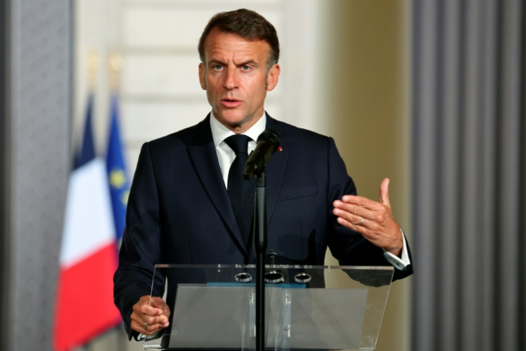 Le président de la République Emmanuel Macron au sommet Choose France à Paris le 1er juin 2026 ( POOL / Ludovic MARIN )