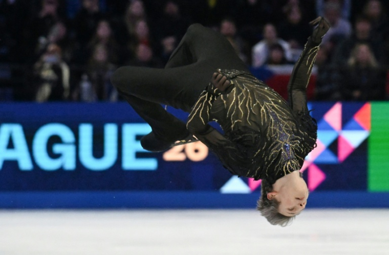 Ilia Malinin à Prague le 28 mars 2026 ( AFP / Michal Cizek )