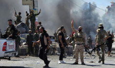 Les forces de sécurité syriennes entrent dans la ville druze de Soueida, le 15 juillet 2025 ( AFP / Sam HARIRI )