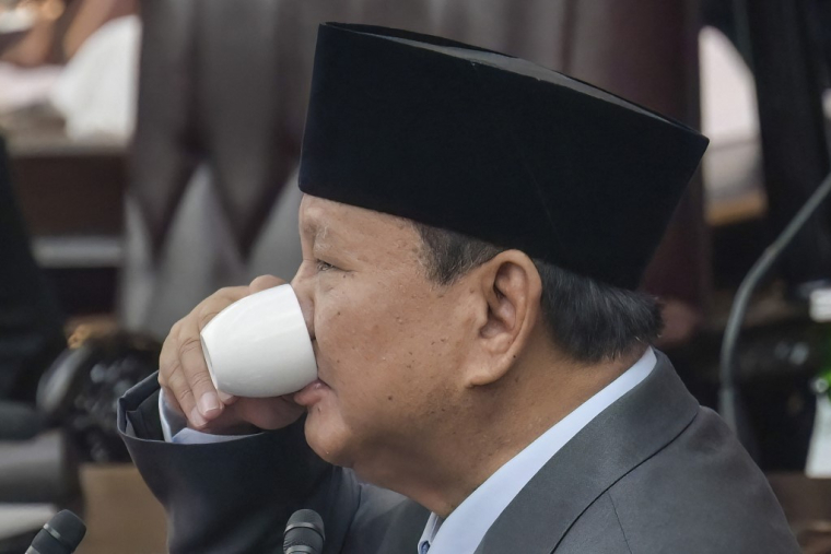 Prabowo Subianto, lors de son discours annuel à la Nation, à Jakarta, le 14 août 2026 ( AFP / BAY ISMOYO )