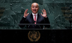 L'ancien président irakien Barham Saleh à l'ONU à New York le 23 septembre 2021 ( POOL / TIMOTHY A. CLARY )