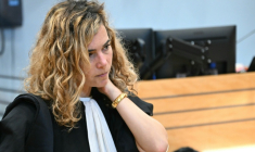Emmanuelle Franck, avocate de Cédric Jubillar, le 16 octobre 2025 à la cour d'assises du Tarn, à Albi ( AFP / Lionel BONAVENTURE )