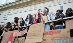 Blocage du lycée Turgot à Paris le 5 octobre 2026 ( AFP / LOU BENOIST )