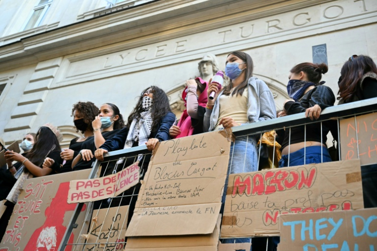 Blocage du lycée Turgot à Paris le 5 octobre 2026 ( AFP / LOU BENOIST )