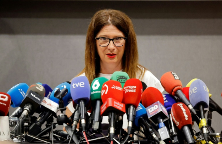 L'ex-militante socialiste espagnole Leire Díez, à Madrid, le 4 juin 2025 ( AFP / Thomas COEX )