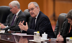 Le président suisse Guy Parmelin lors d'une rencontre avec le président chinois Xi Jinping, au Palais du Peuple à Pékin, le 30 octobre 2026. ( POOL / KAI NAITO )