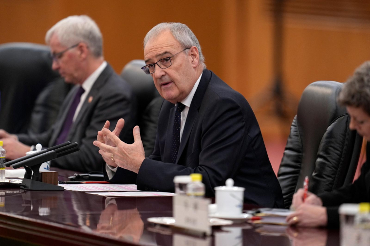 Le président suisse Guy Parmelin lors d'une rencontre avec le président chinois Xi Jinping, au Palais du Peuple à Pékin, le 30 octobre 2026. ( POOL / KAI NAITO )