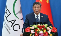 Le président chinois Xi Jinping lors de la cérémonie d'ouverture de la 4e réunion ministérielle du Forum Chine-Communauté des États d'Amérique latine et des Caraïbes (Celac) à Pékin, le 13 mai 2025 ( AFP / Pedro PARDO )