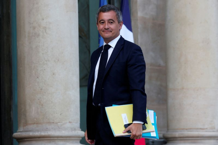 Le ministre français de l'Intérieur et de l'Outre-mer, Gerald Darmanin, au Palais de l'Elysée à Paris, France
