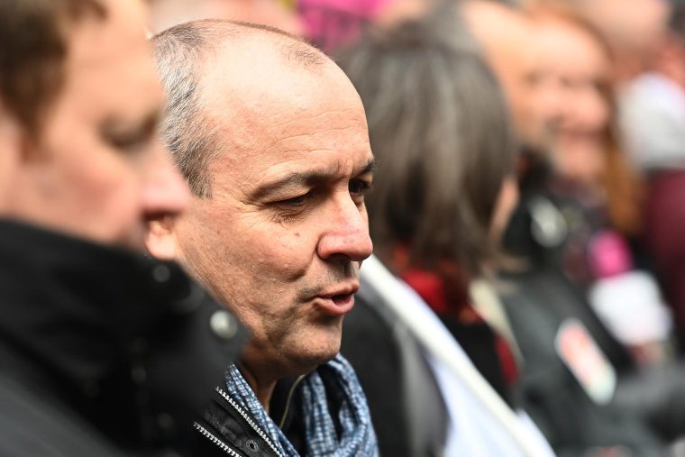 Laurent Berger, le 28 mars 2023, à Paris ( AFP / Christophe ARCHAMBAULT )