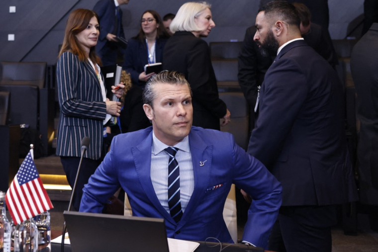 Pete Hegseth à Bruxelles, en Belgique, le 13 février 2025. ( AFP / SIMON WOHLFAHRT )