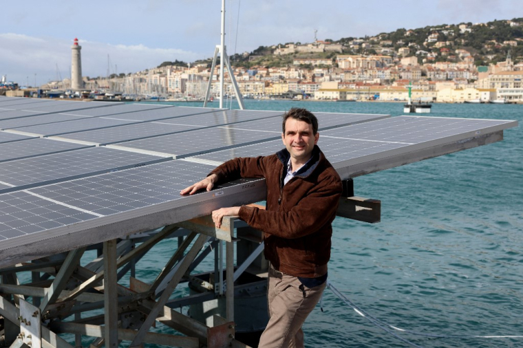 Armand Thiberge, alors PDG de l'entreprise Solarinblue, à Sète, le 17 mars 2023. ( AFP / PASCAL GUYOT )
