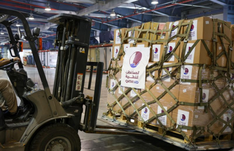 De l'aide qatari envoyé en Gaza
