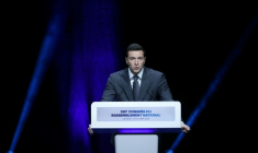 Jordan Bardella a été réélu à la tête du RN, lors d'un congrès à Orléans, le 24 octobre 2026 ( AFP / Alain JOCARD )