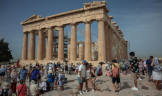 Le temple du Parthénon sur le site archéologique de la colline de l'Acropole, à Athènes