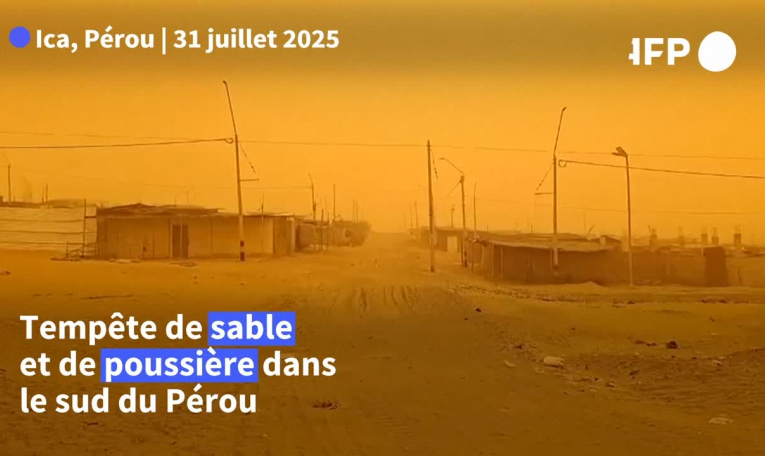 Au Pérou, le ciel vire à l'orange après une tempête de sable