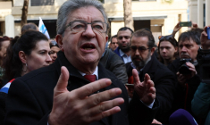 Jean-Luc Mélenchon à Montpellier, le 16 février 2023. ( AFP / PASCAL GUYOT )