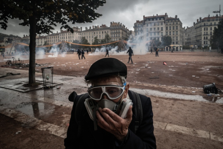 Incidents à Lyon en marge des manifestations contre la "vie chère", le 17 octobre 2026 ( AFP / JEFF PACHOUD )