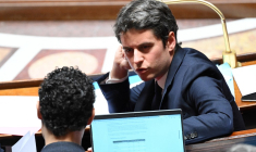 Gabriel Attal à Paris, le 3 avril 2024. ( AFP / BERTRAND GUAY )