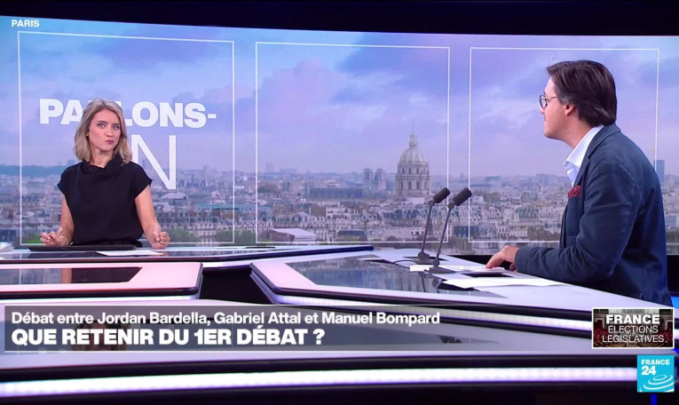 Face à un Bardella tendu et un Attal pontifiant, Manuel Bompard crée la surprise lors du débat des législatives