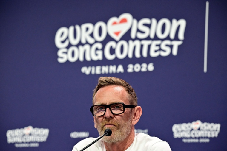 Le président de l'Union européenne de radio-télévision (UER), qui organise l'Eurovision, Martin Green, le 15 mai 2026 lors de l'édition 2026 à Vienne en Autriche ( AFP / Tobias SCHWARZ )