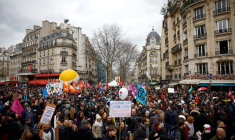 Manifestation contre le projet de réforme des retraites du gouvernement français à Paris