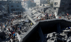 Un site de frappes israéliennes, à Khan Younès