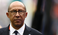 Le président de la Fédération française de football Philippe Diallo arrive au stade de Foxborough, près de Boston, le 26 juin 2026 ( AFP / CHARLY TRIBALLEAU )