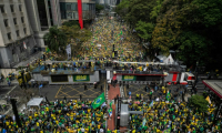Des partisans de l'ancien président brésilien Jair Bolsonaro participent à une manifestation, lors du jours de l'indépendance, à São Paulo, au Brésil, le 7 septembre 2025 ( AFP / Nelson ALMEIDA )