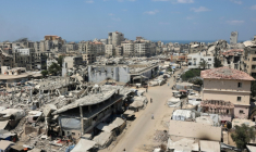 Vue générale de bâtiments détruit à Gaza, le 18 août 2025 ( AFP / Omar AL-QATTAA )
