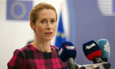 La cheffe de la diplomatie européenne Kaja Kallas, à Bruxelles, le 14 juillet 2025 ( AFP / NICOLAS TUCAT )