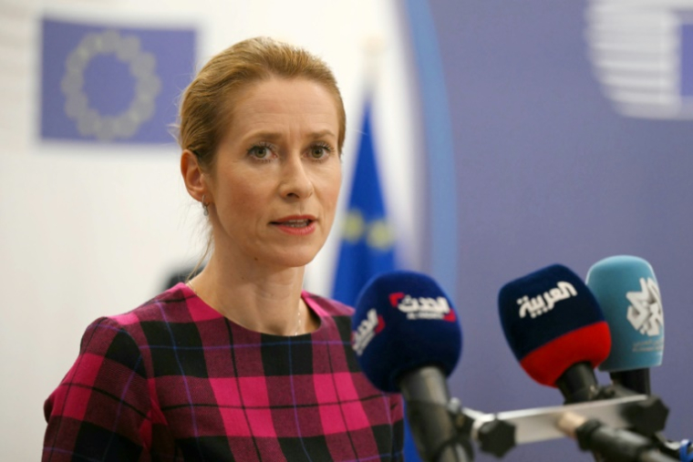 La cheffe de la diplomatie européenne Kaja Kallas, à Bruxelles, le 14 juillet 2025 ( AFP / NICOLAS TUCAT )