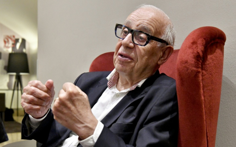 Le sociologue suisse Jean Ziegler, le 2 avril 2019 à Vienne, en Autriche ( APA / HERBERT NEUBAUER )
