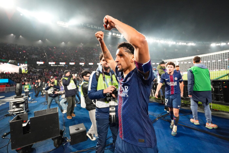 La joie de Marquinhos dans le vestiaire après la démonstration du PSG contre l'OM