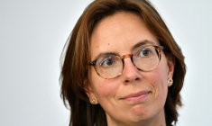 La ministre des Comptes publics Amélie de Montchalin, la préfecture d'Eure-et-Loir, àn Chartres, le 8 juillet 2025. ( AFP / JEAN-FRANCOIS MONIER )