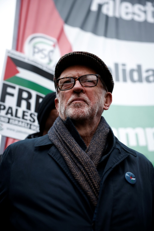 Le député Jeremy Corbyn participe à une marche pro-palestinienne dans le centre de Londres, le 15 février 2025 ( AFP / BENJAMIN CREMEL )