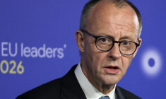 Friedrich Merz à Rijkhoven, en Belgique, le 12 février 2026. ( AFP / LUDOVIC MARIN )