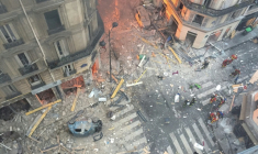 La rue de Trévise, après une explosion au gaz, le 12 janvier 2019 à Paris ( AFP / Carl LABROSSE )