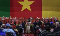 Les membres du Conseil constitutionnel du Cameroun donnent lecture des résultats de l’élection présidentielle au Palais des congrès de Yaoundé, le 27 octobre 2025 ( AFP / - )