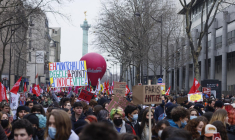 Une manifestations d'enseignants, à Paris, le 27 janvier 2022 ( AFP / THOMAS SAMSON )