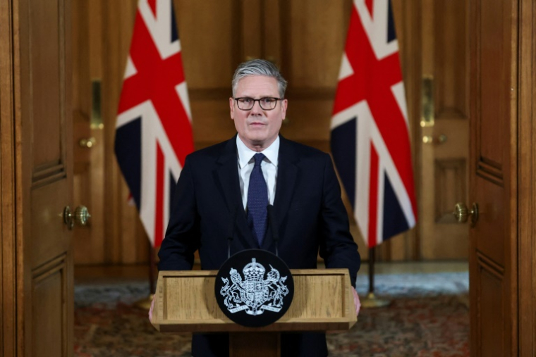 Le Premier ministre britannique Keir Starmer fait une déclaration après une réunion d'urgence de son cabinet sur Gaza, à Londres le 29 juillet 2025 ( POOL / Toby Melville )