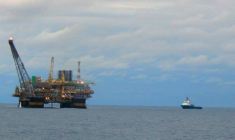 Une plateforme pétrolière de la compagnie publique brésilienne Petrobras, dans l'Etat de Espirito Santo, le 7 décembre 2015 ( AFP / VITORIA VELEZ )