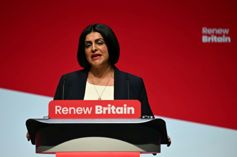 La ministre britannique de l'Intérieur, Shabana Mahmood, le deuxième jour de la conférence annuelle du Parti travailliste à Liverpool, le 29 septembre 2025 ( AFP / Paul ELLIS )