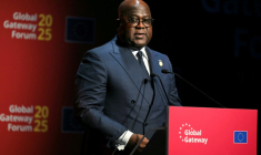 Le président congolais Felix Tshisekedi lors d'un forum diplomatique à Bruxelles, le 9 octobre 2025 ( AFP / NICOLAS TUCAT )