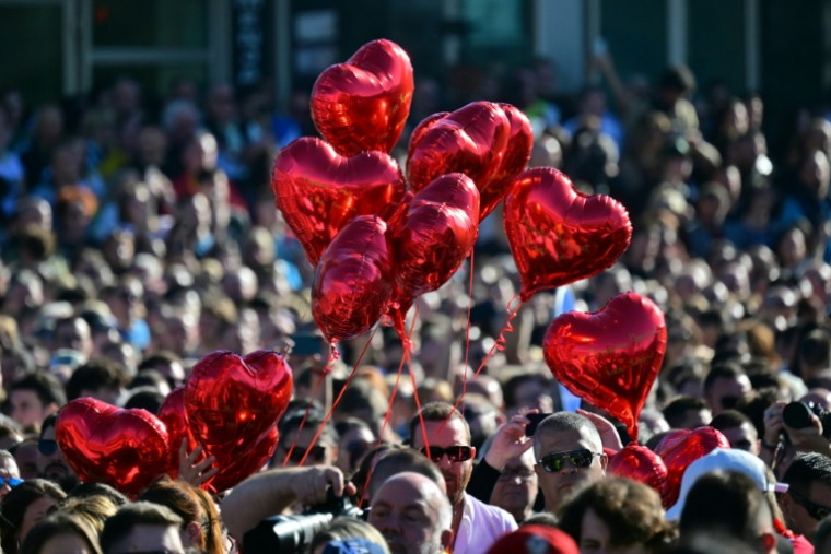 Plusieurs dizaines de milliers de personnes rassemblées en hommage aux victimes de l'accident mortel de la gare serbe de Novi Sad survenu il y a un an jour pour jour, le 1er novembre 2025 à Novi Sad ( AFP / Andrej ISAKOVIC )